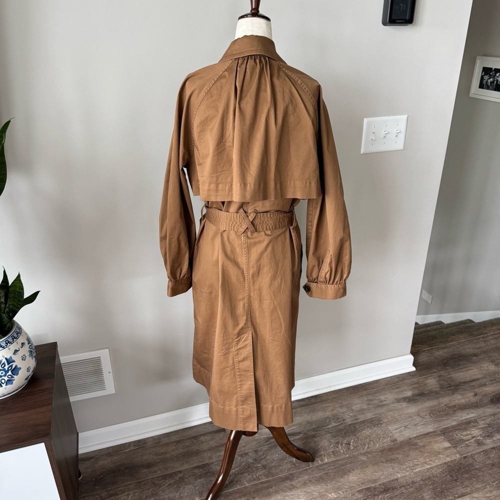 NWOT! Madewell Montrose Belted Trench Coat with Bubble Sleeves - Brown - Picture 7 of 14
